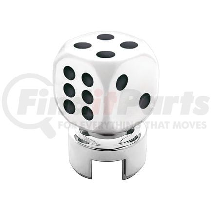 70616 by UNITED PACIFIC - Manual Transmission Shift Knob - Gearshift Knob, White Dice, 13/15/18 Speed, with Adapter