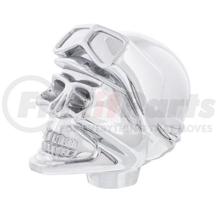 70780B by UNITED PACIFIC - Manual Transmission Shift Knob - Chrome, Skull Biker Design, 1/2"-13 Thread-on