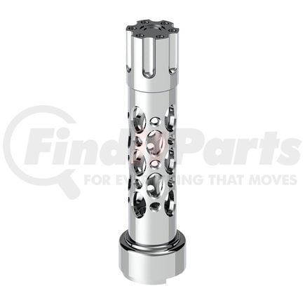 70785 by UNITED PACIFIC - Gearshift Knob - Chrome, Vertical, M30X3.5 Thread-On, Austin Style, with 9/10 Speed Adapter