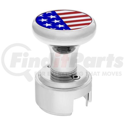 70792 by UNITED PACIFIC - Manual Transmission Shift Knob - Gearshift Knob, Chrome, 13/15/18 Speed Thread-on, with Adapter, US Flag