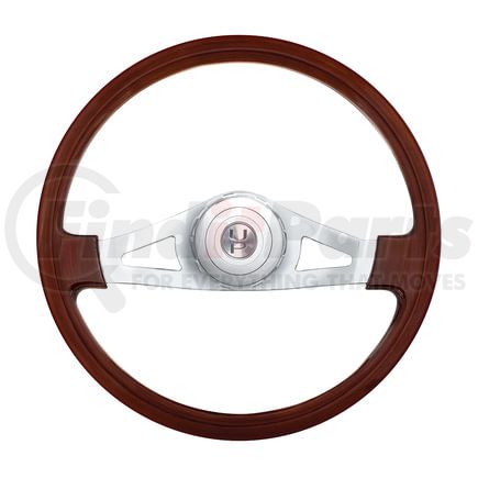 88123 by UNITED PACIFIC - Steering Wheel - 18" Chrome, 2 Spoke, with Hub, for Peterbilt 1998-2005 and Kenworth 2001-2002