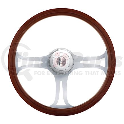 88142 by UNITED PACIFIC - Steering Wheel - 18" Chrome Blade with Hub, for Peterbilt 1998-2005 and Kenworth 2001-2002