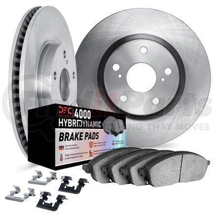 6812-54167 by DYNAMIC FRICTION COMPANY - DFC Rotors with 4000 HybriDynamic Brake Pads includes Hardware