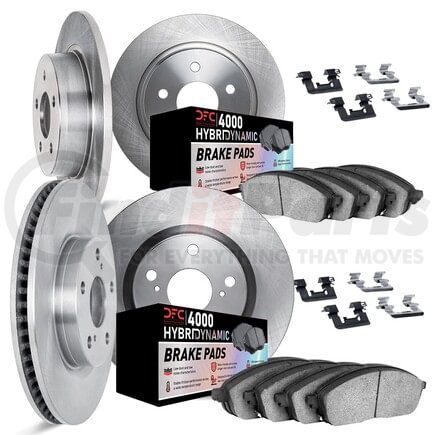 6814-40029 by DYNAMIC FRICTION COMPANY - DFC Rotors with 4000 HybriDynamic Brake Pads includes Hardware