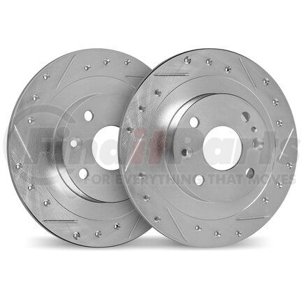 7002-14000 by DYNAMIC FRICTION COMPANY - Brake Rotors - Drilled & Slotted - Silver