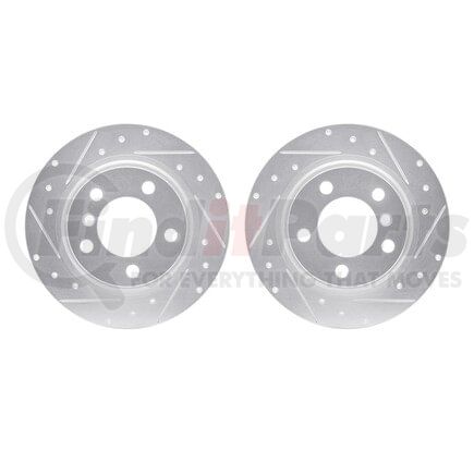 7002-32010 by DYNAMIC FRICTION COMPANY - Brake Rotors - Drilled & Slotted - Silver