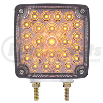 38759 by UNITED PACIFIC - Turn Signal Light - Double Face, RH, 52 LED Double Stud, Amber & Red LED/Clear Lens