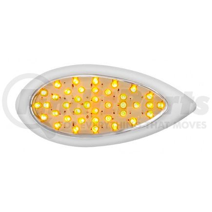 38807 by UNITED PACIFIC - Turn Signal Light - 39 LED "Teardrop", with Bezel, Amber LED/Clear Lens