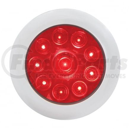 38836 by UNITED PACIFIC - Brake/Tail/Turn Signal Light - 10 LED 4", with Bezel, Red LED/Red Lens