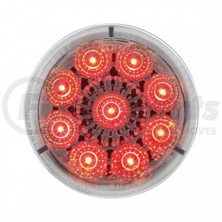 38852 by UNITED PACIFIC - Clearance/Marker Light - Red LED/Clear Lens, 2", with Reflector, 9 LED