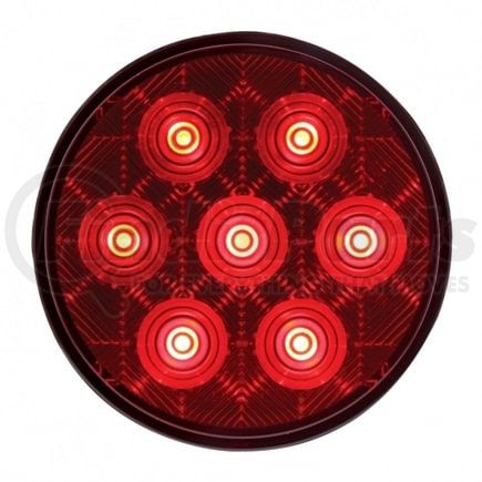 39117 by UNITED PACIFIC - Brake / Tail / Turn Signal Light - 4" Round Competition Series Light, 7 LED, Red LED/Lens