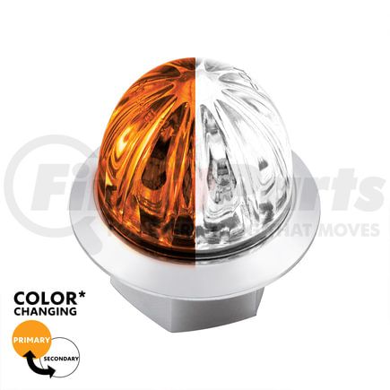 39235 by UNITED PACIFIC - Clearance Light - 3/4", 4 LED, Mini Watermelon, Amber and White LED, Clear Lens