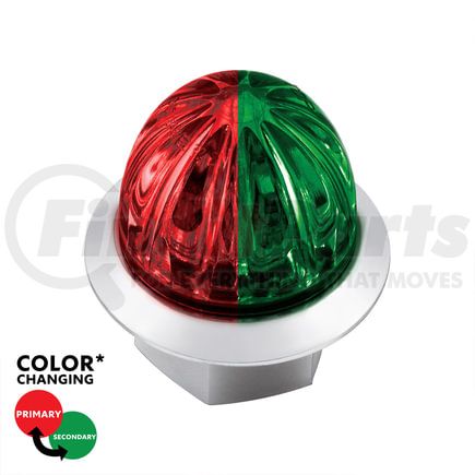 39237 by UNITED PACIFIC - Clearance Light - 3/4", 4 LED, Mini Watermelon, Red and Green LED, Clear Lens, Double Fury