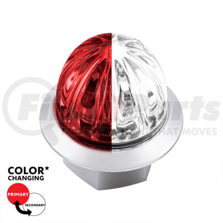 39239 by UNITED PACIFIC - Clearance Light - 3/4", 4 LED, Mini Watermelon, Red and White LED, Clear Lens, Double Fury