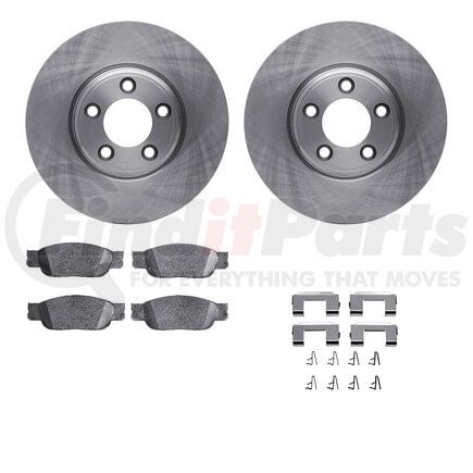 6612-54015 by DYNAMIC FRICTION COMPANY - Rotors with 5000 Euro Ceramic Brake Pads includes Hardware