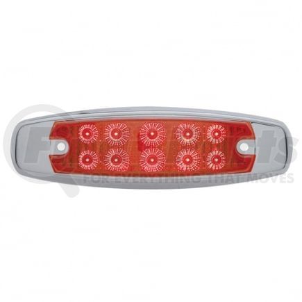 39452 by UNITED PACIFIC - Clearance/Marker Light - Red LED/Red Lens, Rectangle Design, with Reflector, 10 LED