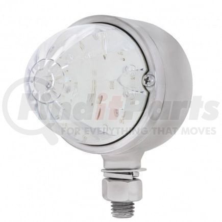 39491 by UNITED PACIFIC - Single Face LED Marker Light - 17 LED, Clear Lens/Red LED, Chrome-Plated Steel, Watermelon Design