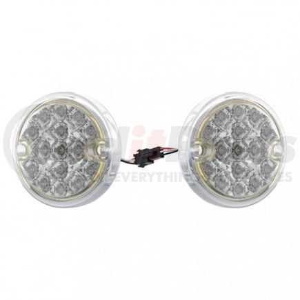 39560 by UNITED PACIFIC - Marker Light Kit - Reflector, Double Face, LED, without Housing, Dual Function, 15 LED, Clear Lens/Amber and Red LED, 3" Lens, Round Design