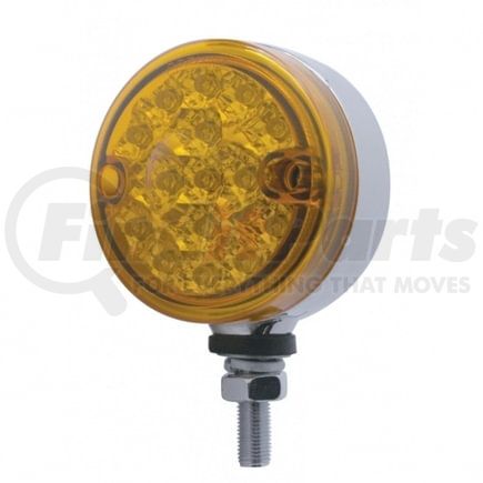 39571 by UNITED PACIFIC - Marker Light - Reflector, Single Face, LED, Assembly, 15 LED, Amber Lens/Amber LED, Chrome-Plated Steel, 3" Lens, Round Design