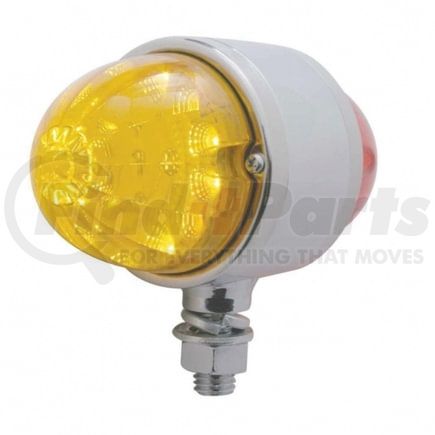 39586 by UNITED PACIFIC - Marker Light - Reflector, Double Face, LED, Assembly, 17 LED, Amber and Red Lens/Amber and Red LED, Chrome-Plated Steel, Watermelon Design