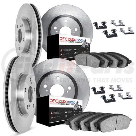 6614-11000 by DYNAMIC FRICTION COMPANY - Rotors with 5000 Euro Ceramic Brake Pads includes Hardware