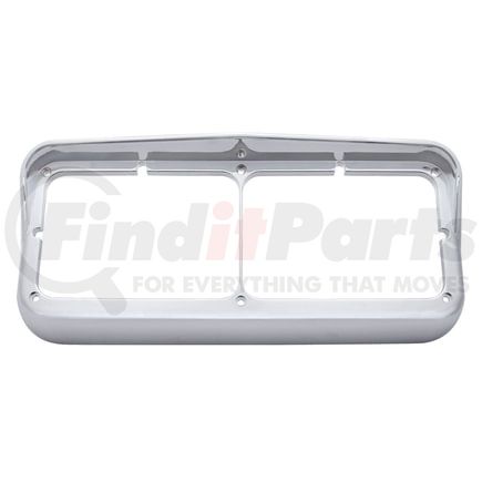 40983B by UNITED PACIFIC - Headlight Bezel - Bulk, Chrome, Plastic Rectangular Dual 4" x 6", with Visor