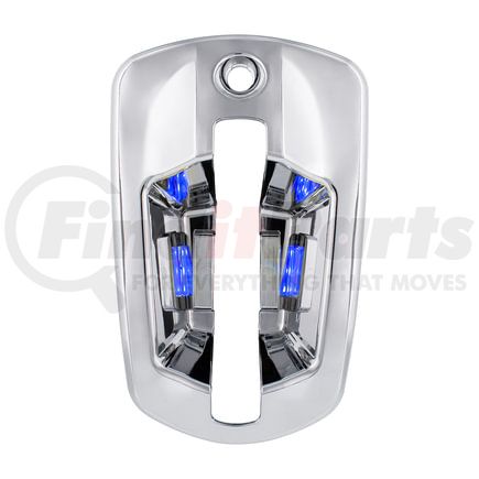 42537 by UNITED PACIFIC - Exterior Door Handle Cover - Passenger Side, Chrome, with 6 LED Blue Light