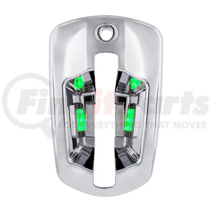 42539 by UNITED PACIFIC - Exterior Door Handle Cover - Passenger Side, Chrome, with 6 LED Green Light