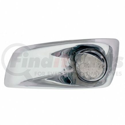 42711 by UNITED PACIFIC - Bumper Guide Light - Bumper Light Bezel, LH, with 17 Amber LED Watermelon Light & Visor, for 2007-2017 KW T660, Clear Lens