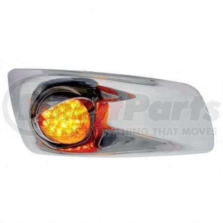 42762 by UNITED PACIFIC - Bumper Guide Light - Bumper Light Bezel, RH, with 19 Amber LED Reflector Light & Visor, for 2007-2017 KW T660, Amber Lens