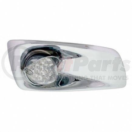 42763 by UNITED PACIFIC - Bumper Guide Light - Bumper Light Bezel, RH, with 19 Amber LED Reflector Light & Visor, for 2007-2017 KW T660, Clear Lens