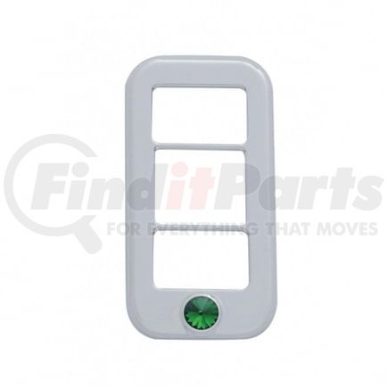 42043 by UNITED PACIFIC - Rocker Switch Cover - with 3 Openings, with Green Diamond, for Freightliner