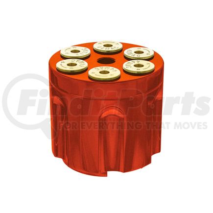 70858 by UNITED PACIFIC - Gearshift Knob - Cadmium Orange, Aluminum, Screw-On, for 13/15/18 Speed Shifter