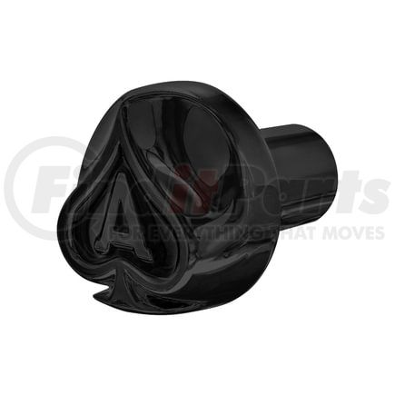 71020 by UNITED PACIFIC - Air Brake Valve Control Knob - Candy Black with Matte Black Inlay, Ace of Spades Design