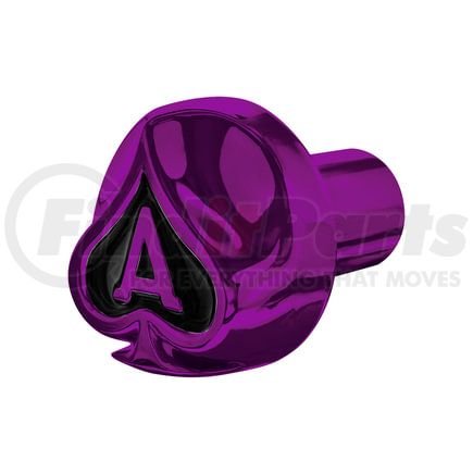 71019 by UNITED PACIFIC - Air Brake Valve Control Knob - Candy Purple with Gloss Black Inlay, Ace of Spades Design