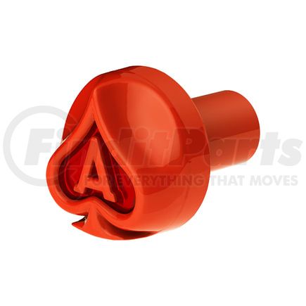 71037 by UNITED PACIFIC - Air Brake Valve Control Knob - Orange, Ace of Spades Design, Heavy Duty Zinc Die Cast