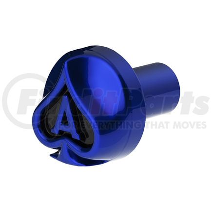 71038 by UNITED PACIFIC - Air Brake Valve Control Knob - Blue, Ace of Spades Design, Heavy Duty Zinc Die Cast