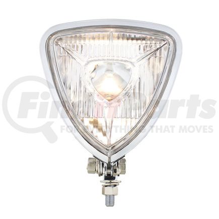 76996 by UNITED PACIFIC - Headlight - RH/LH, Triangle, Chrome Housing, with Flat Back Housing Design