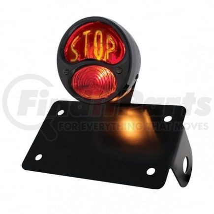 86808 by UNITED PACIFIC - Tail Light - "Stop" Lettering Horizontal, with Black Rim/Black Housing, for 1928 Ford