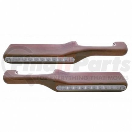 87994 by UNITED PACIFIC - Door Armrest - Wood, with LED, Amber LED/Clear Lens, for Peterbilt