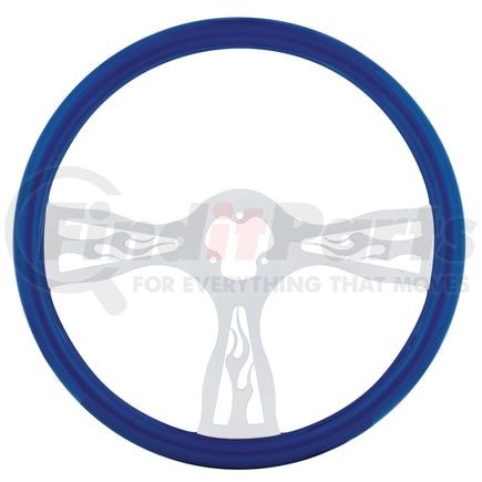 88242 by UNITED PACIFIC - Steering Wheel - Blue, with Chrome Spokes, "Flame"