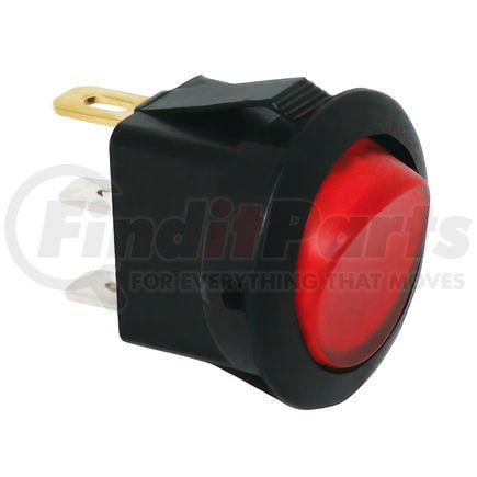 98299 by UNITED PACIFIC - Rocker Switch - Red, Illuminated, Round, 12V, 10 AMP, 1/2" Dia., On/Off