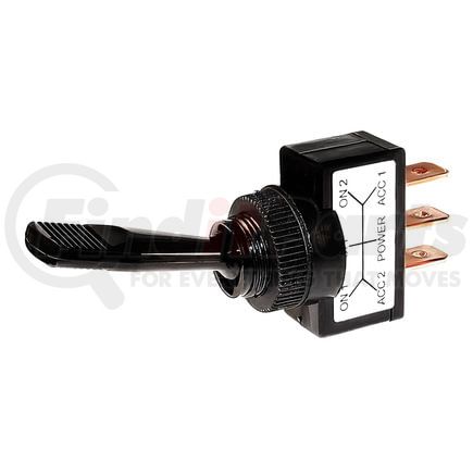 98356 by UNITED PACIFIC - Toggle Switch - Black, Non-Illuminated, 20 AMP, 12V, On/Off/On, S.P.D.T.