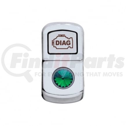 45069 by UNITED PACIFIC - Rocker Switch Cover - "Diagnostic", with Green Diamond