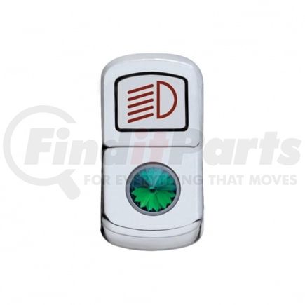 45133 by UNITED PACIFIC - Rocker Switch Cover - "Headlight", with Green Diamond