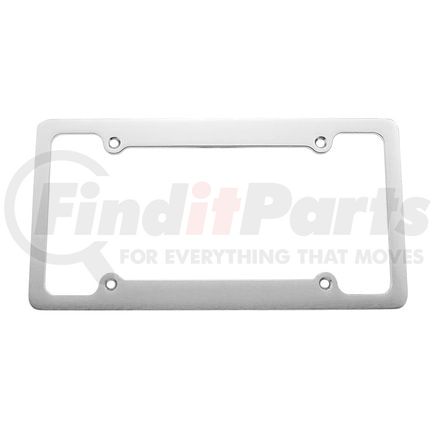 50053 by UNITED PACIFIC - License Plate Frame - Billet Aluminum, Brushed, Fits Standard U.S. & Canadian 6" X 12" License Plates