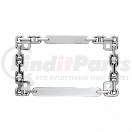 50076 by UNITED PACIFIC - License Plate Frame - Chrome, Chain Motorcycle