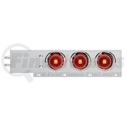 61018 by UNITED PACIFIC - Light Bar - Rear, with Visors, Stainless Steel, Six 4" LED Abyss Lights