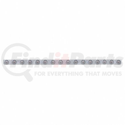62751 by UNITED PACIFIC - Bumper Light Bar - Stainless, Beehive, with Bracket, Clearance/Marker Light, Red LED, Clear Lens, Stainless Steel, with Visors, 9 LED Per Light