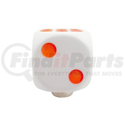 70162 by UNITED PACIFIC - Manual Transmission Shift Knob - Gearshift Knob, White Dice, with Glow Dots